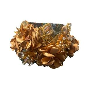 Floral, Rhinestone, and lace wide headband